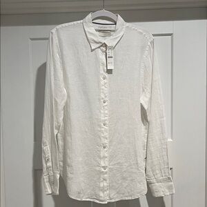 J. Crew Baird McNutt White Linen Button Down Shirt